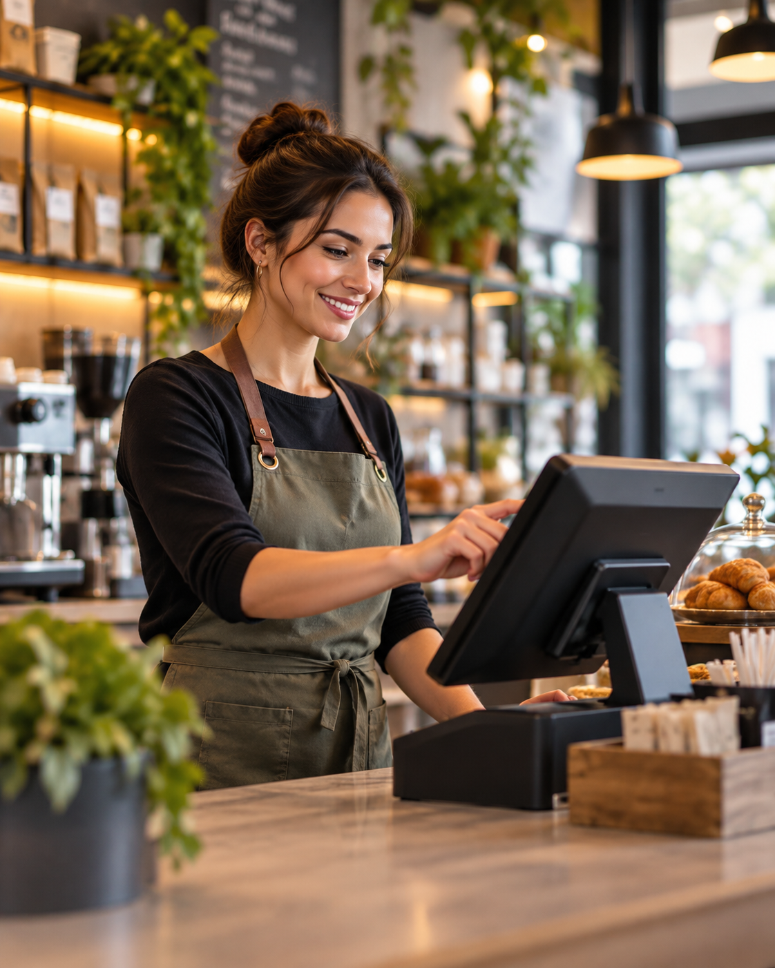 Commerçant dans un café-boutique
